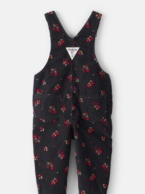 Carter's Black Overalls with Red Cherry Print